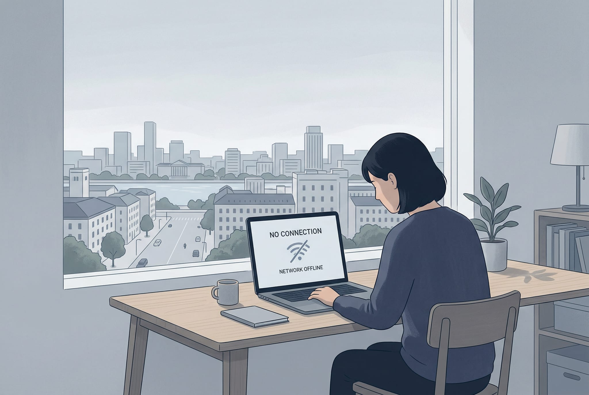 City connectivity map representing internet shutdowns